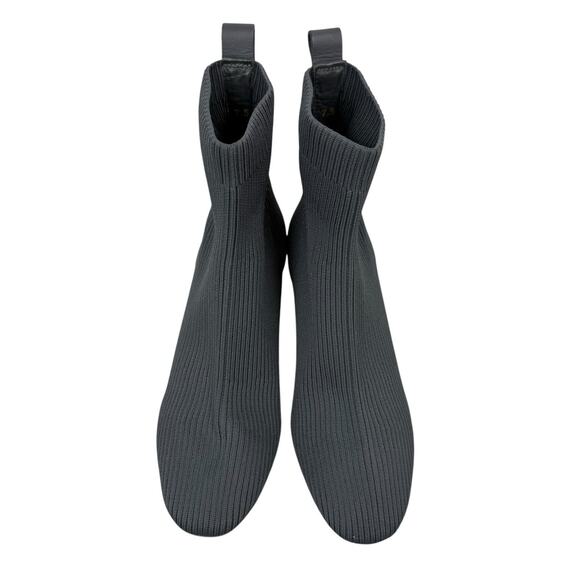 EVERLANE Boots Womens 7.5 Gray The Glove Boot Ribbed Knit Heel Minimalist - Picture 6 of 9